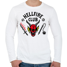 PRINTFASHION Hellfire Club - Stranger Things - Férfi hosszú ujjú póló - Fehér
