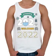 PRINTFASHION Helló 2022 - újév - Férfi atléta - Fehér atléta, trikó