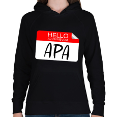 PRINTFASHION Hello az én nevem apa - Női kapucnis pulóver - Fekete