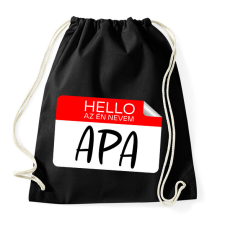 PRINTFASHION Hello az én nevem apa - Sportzsák, Tornazsák - Fekete tornazsák