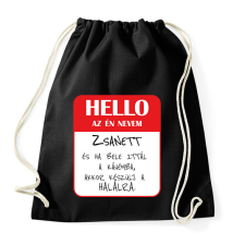 PRINTFASHION Hello az én nevem - Bögre - Sportzsák, Tornazsák - Fekete tornazsák