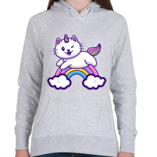 PRINTFASHION Hello cica - Női kapucnis pulóver - Sport szürke
