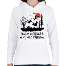 PRINTFASHION Hello darknes my old friend - Női kapucnis pulóver - Fehér