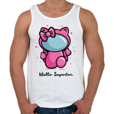 PRINTFASHION Hello impostor - Hello K - among us meme - Férfi atléta - Fehér atléta, trikó