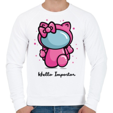 PRINTFASHION Hello impostor - Hello K - among us meme - Férfi pulóver - Fehér férfi pulóver, kardigán