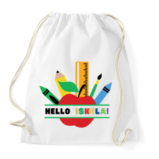 PRINTFASHION Hello Iskola - Sportzsák, Tornazsák - Fehér tornazsák