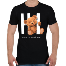 PRINTFASHION Hello maci - Férfi póló - Fekete