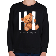 PRINTFASHION Hello maci - Gyerek pulóver - Fekete