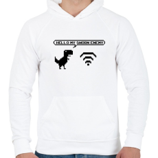 PRINTFASHION Hello my sworn enemy - Férfi kapucnis pulóver - Fehér