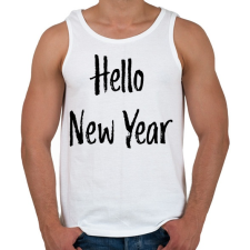 PRINTFASHION Hello New Year - Férfi atléta - Fehér atléta, trikó