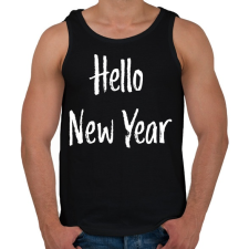 PRINTFASHION Hello New Year - Férfi atléta - Fekete atléta, trikó