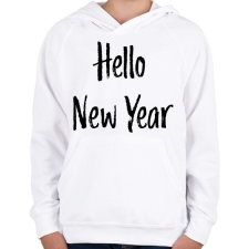 PRINTFASHION Hello New Year - Gyerek kapucnis pulóver - Fehér gyerek pulóver, kardigán