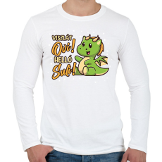 PRINTFASHION Helló suli! - Kis sárkány - Férfi hosszú ujjú póló - Fehér