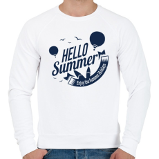 PRINTFASHION Hello Summer - Férfi pulóver - Fehér