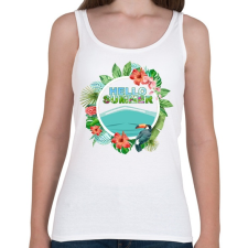 PRINTFASHION Hello Summer - Női atléta - Fehér női trikó