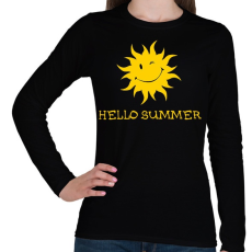 PRINTFASHION HELLO SUMMER - Női hosszú ujjú póló - Fekete