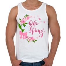 PRINTFASHION Hello Tavasz - Férfi atléta - Fehér atléta, trikó