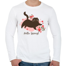PRINTFASHION Hello tavasz - Férfi hosszú ujjú póló - Fehér férfi póló