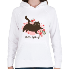 PRINTFASHION Hello tavasz - Női kapucnis pulóver - Fehér