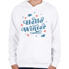 PRINTFASHION Helló tél - winter - Gyerek kapucnis pulóver - Fehér gyerek pulóver, kardigán