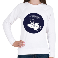 PRINTFASHION Hello univerzum! - Női pulóver - Fehér