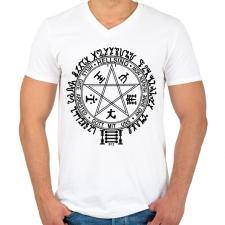 PRINTFASHION Hellsing logo - Férfi V-nyakú póló - Fehér férfi póló