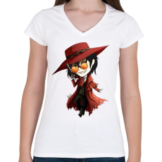 PRINTFASHION Hellsing - Női V-nyakú póló - Fehér