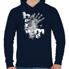 PRINTFASHION helpmeprojectwh-01 - Férfi kapucnis pulóver - Sötétkék