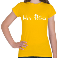 PRINTFASHION Her prince fehér - Női póló - Sárga női póló
