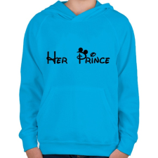 PRINTFASHION Her Prince - Gyerek kapucnis pulóver - Azúrkék gyerek pulóver, kardigán