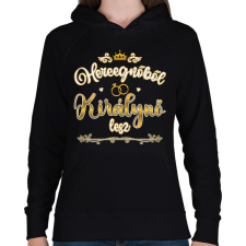 PRINTFASHION Hercegnőből királynő - Női kapucnis pulóver - Fekete női pulóver, kardigán