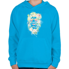 PRINTFASHION Here's the spring - Gyerek kapucnis pulóver - Azúrkék