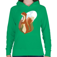 PRINTFASHION Hermelin - Női kapucnis pulóver - Zöld