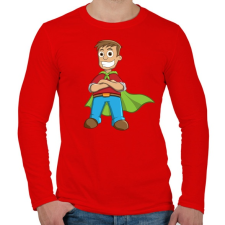 PRINTFASHION Hero - Férfi hosszú ujjú póló - Piros férfi póló