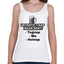 PRINTFASHION Hetente 3 nap iszok sört! - Női atléta - Fehér női trikó
