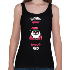 PRINTFASHION HETERO SANTA WEARS RED - Női atléta - Fekete női trikó