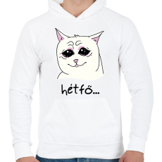 PRINTFASHION Hétfői fejem - Férfi kapucnis pulóver - Fehér
