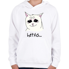 PRINTFASHION Hétfői fejem - Gyerek kapucnis pulóver - Fehér