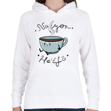 PRINTFASHION Hétfői kávé - Női kapucnis pulóver - Fehér