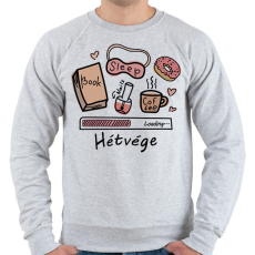 PRINTFASHION Hétvége Loading... - Férfi pulóver - Sport szürke