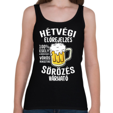 PRINTFASHION Hétvégi előrejelzés - Női atléta - Fekete női trikó