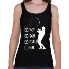 PRINTFASHION Hétvégi horgászat - Női atléta - Fekete női trikó