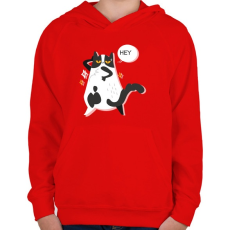 PRINTFASHION HEY - Gyerek kapucnis pulóver - Piros