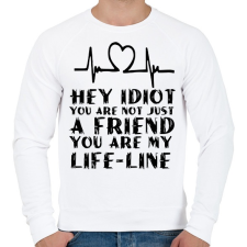 PRINTFASHION Hey idiot - Férfi pulóver - Fehér férfi pulóver, kardigán