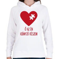PRINTFASHION Hiányzó rész2 - Női kapucnis pulóver - Fehér női pulóver, kardigán