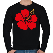 PRINTFASHION Hibiscus - Férfi pulóver - Fekete férfi pulóver, kardigán