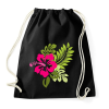PRINTFASHION Hibiscus - Sportzsák, Tornazsák - Fekete