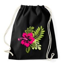 PRINTFASHION Hibiscus - Sportzsák, Tornazsák - Fekete tornazsák
