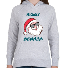 PRINTFASHION Higgy bennem! - Női kapucnis pulóver - Sport szürke