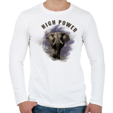 PRINTFASHION High Power - Férfi hosszú ujjú póló - Fehér
